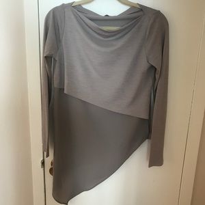Never worn, with tags! Asymmetrical gray top